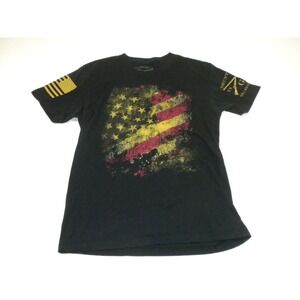 Grunt Style T-shirt M Black American Flag Military Patriotic‎ USA Short Sleeve